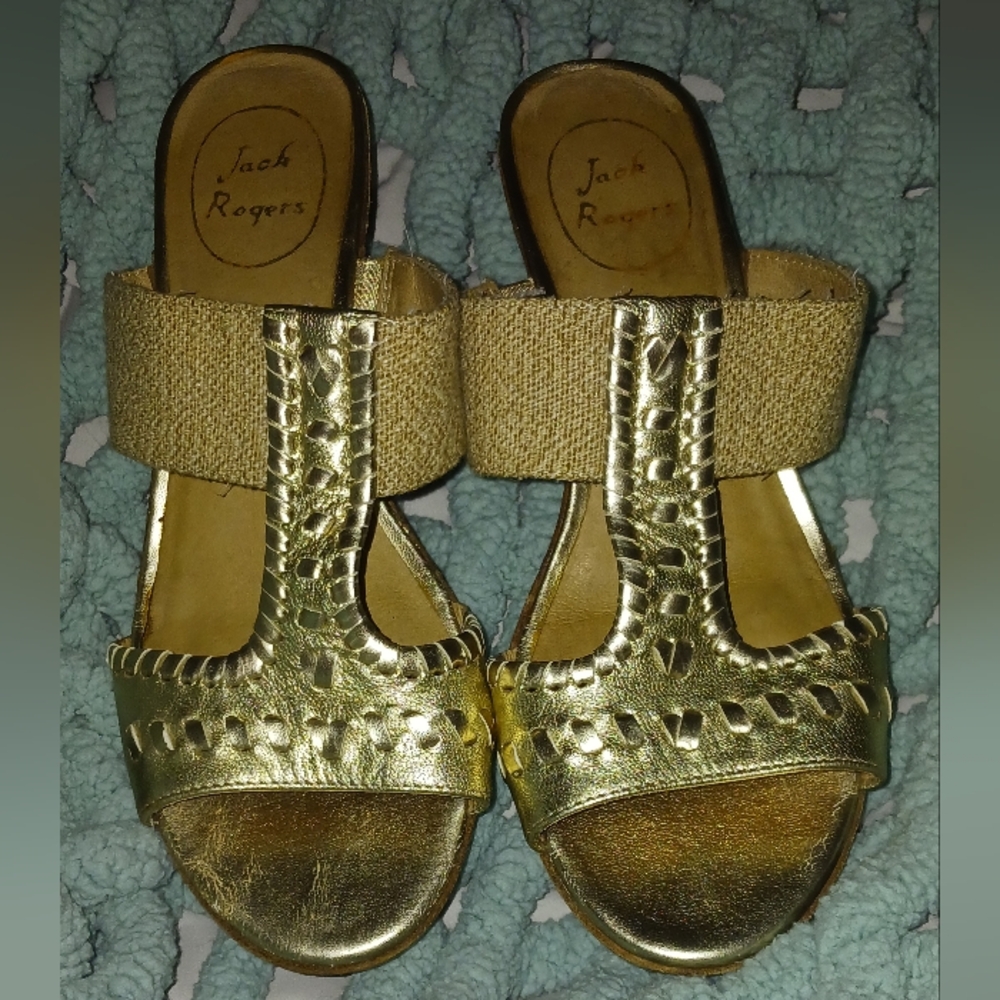 Jack Rogers wedge stretched sandals